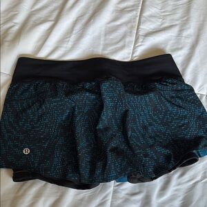 Lululemon Athletica Black and Teal Skirt
